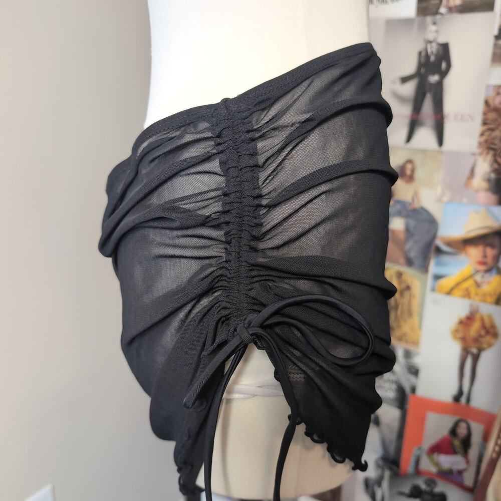 Sheer Mesh Ruched Mini Whimsy Skirt - Picture 2 of 4